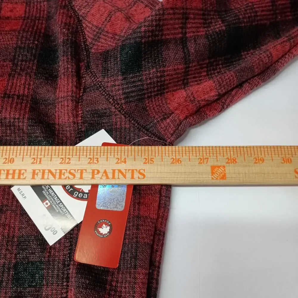 Canada Jacket Shacket Men's 2XL Red Buffalo Plaid‎ 1/4 Zip